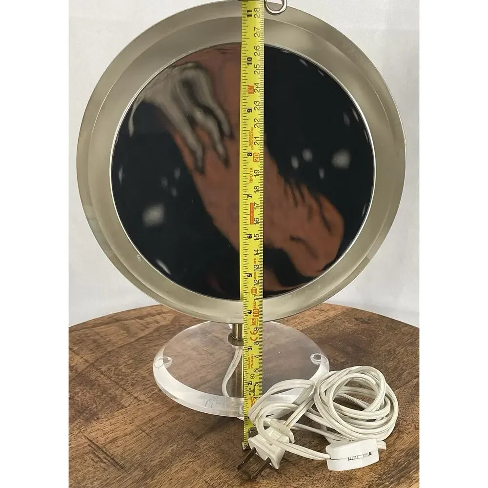 Vintage Rialto Lucite Magnifying Makeup Mirror Thumb Turn Switch
